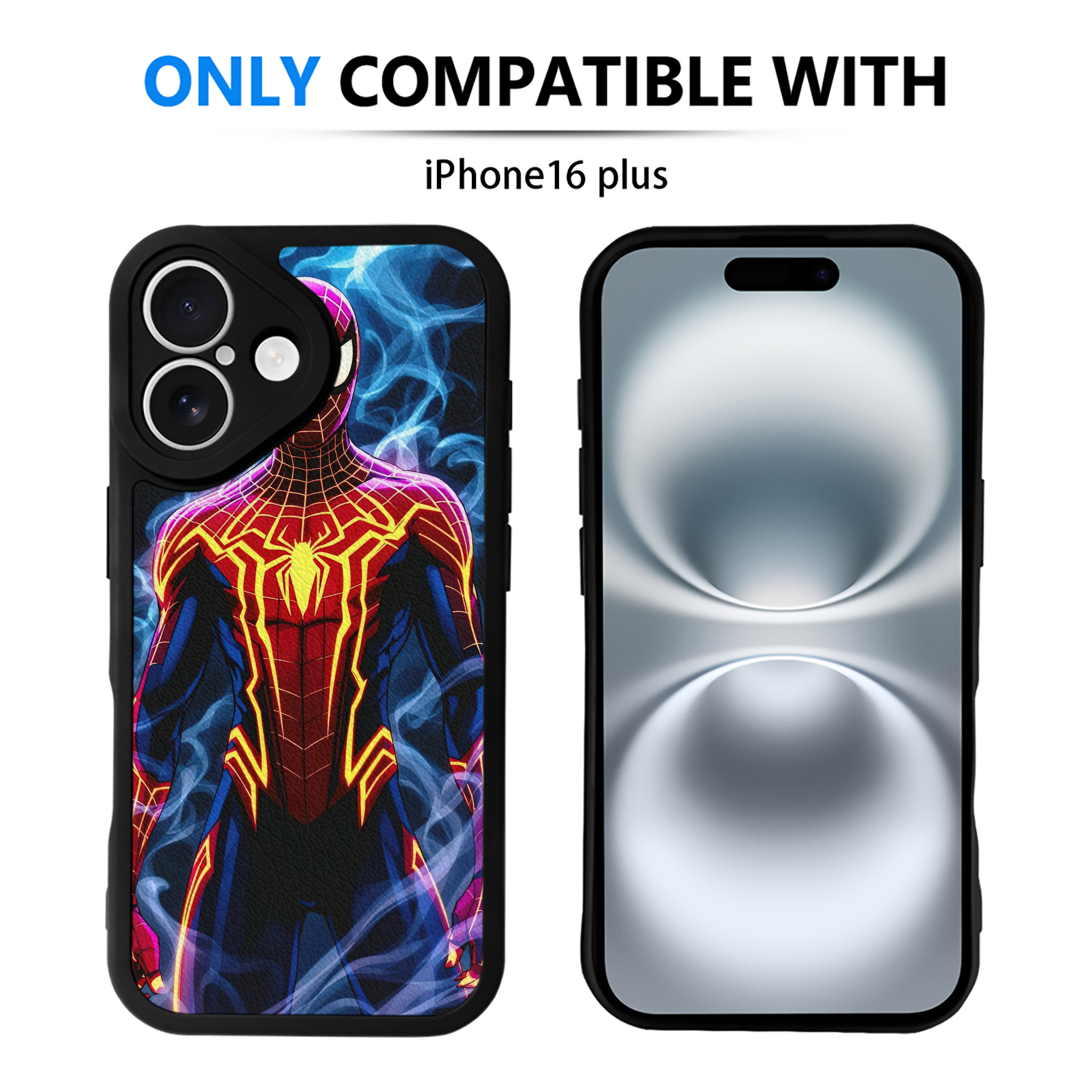 （画像用） Spider Man スパイダーマン 【iPhone 16シリーズ対応】シリコンスマホケース（レザー調） 材質：シリコン